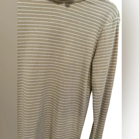 NWOT Bohme | Essential Striped Tan Mock Neck (S) - Picture 3 of 5